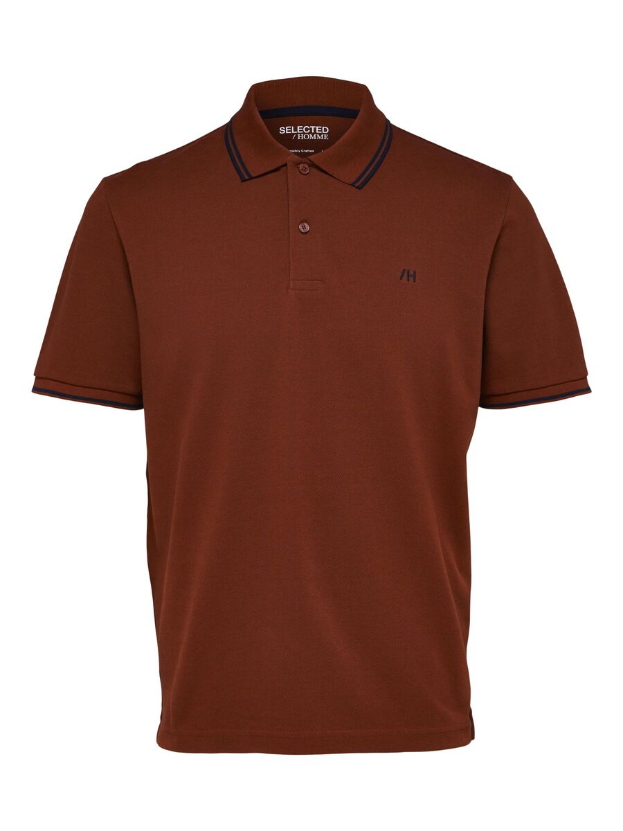 Selected KURZÄRMELIGES POLO SHIRT, Burnt Henna, highres - 16087840_BurntHenna_001.jpg