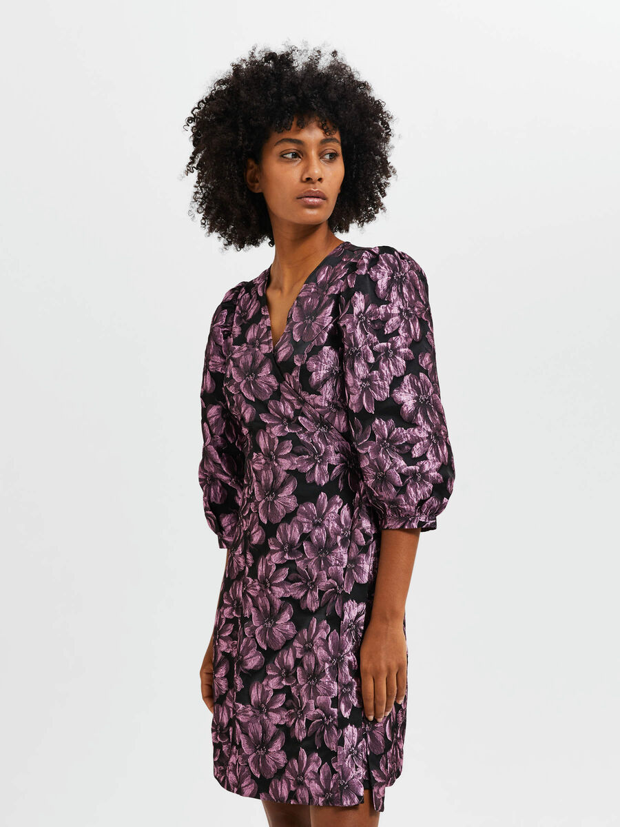 Selected METALLIC JACQUARD ROBE CACHE-CŒUR, Black, highres - 16089229_Black_003.jpg