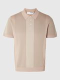 Selected SHORT-SLEEVED KNITTED POLO SHIRT, Cameo Rose, highres - 16092662_CameoRose_1085663_001.jpg
