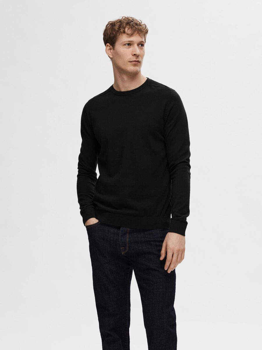 Selected LANGARM STRICKPULLOVER, Black, highres - 16074682_Black_003.jpg