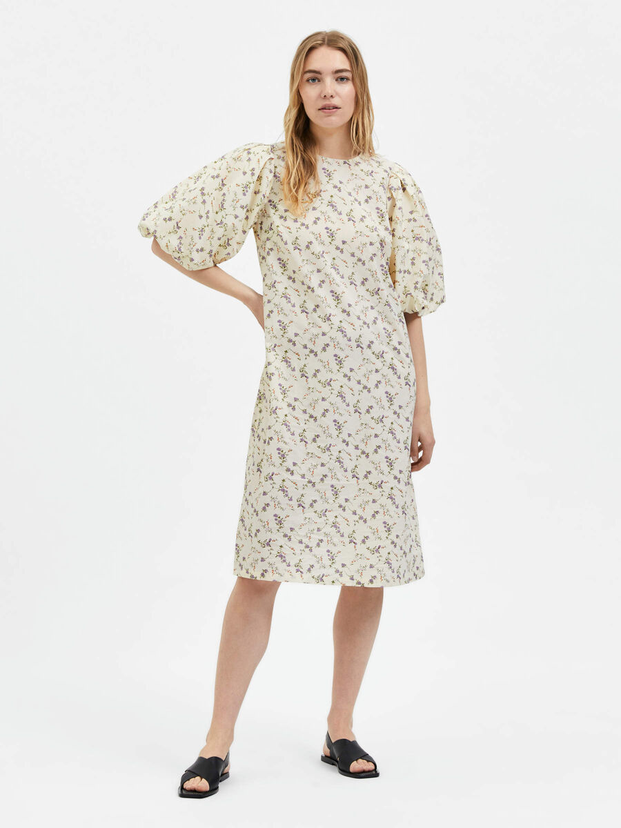 Selected ESTAMPADO FLORAL VESTIDO MIDI, Sandshell, highres - 16088273_Sandshell_995337_003.jpg