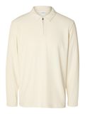 Selected PLISSÉ PLEATED POLO SHIRT, Egret, highres - 16093347_Egret_001.jpg