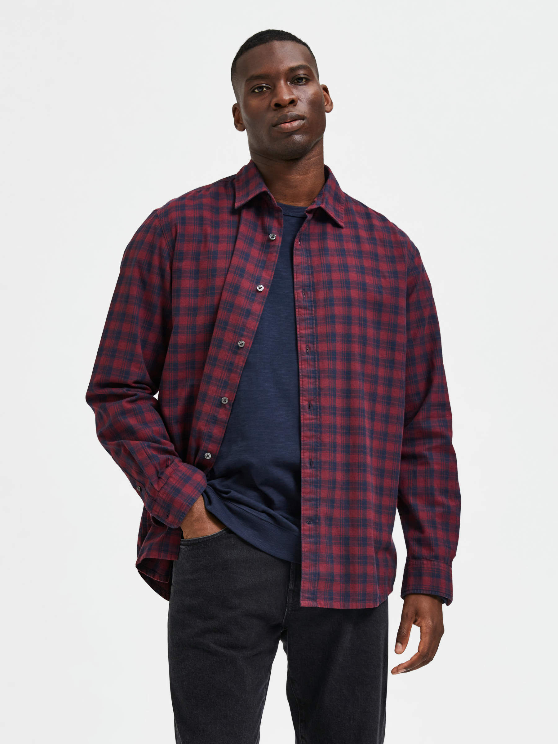 CARREAUX CHEMISE Bleu SELECTED HOMME
