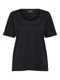 Selected WIDE NECK T-SHIRT, Black, highres - 16077339_Black_001.jpg