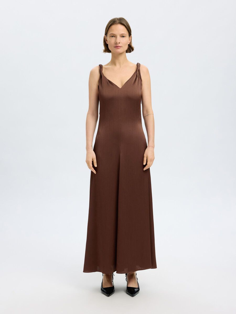Selected SANS MANCHES ROBE LONGUE, Chestnut, highres - 16097886_Chestnut_003.jpg