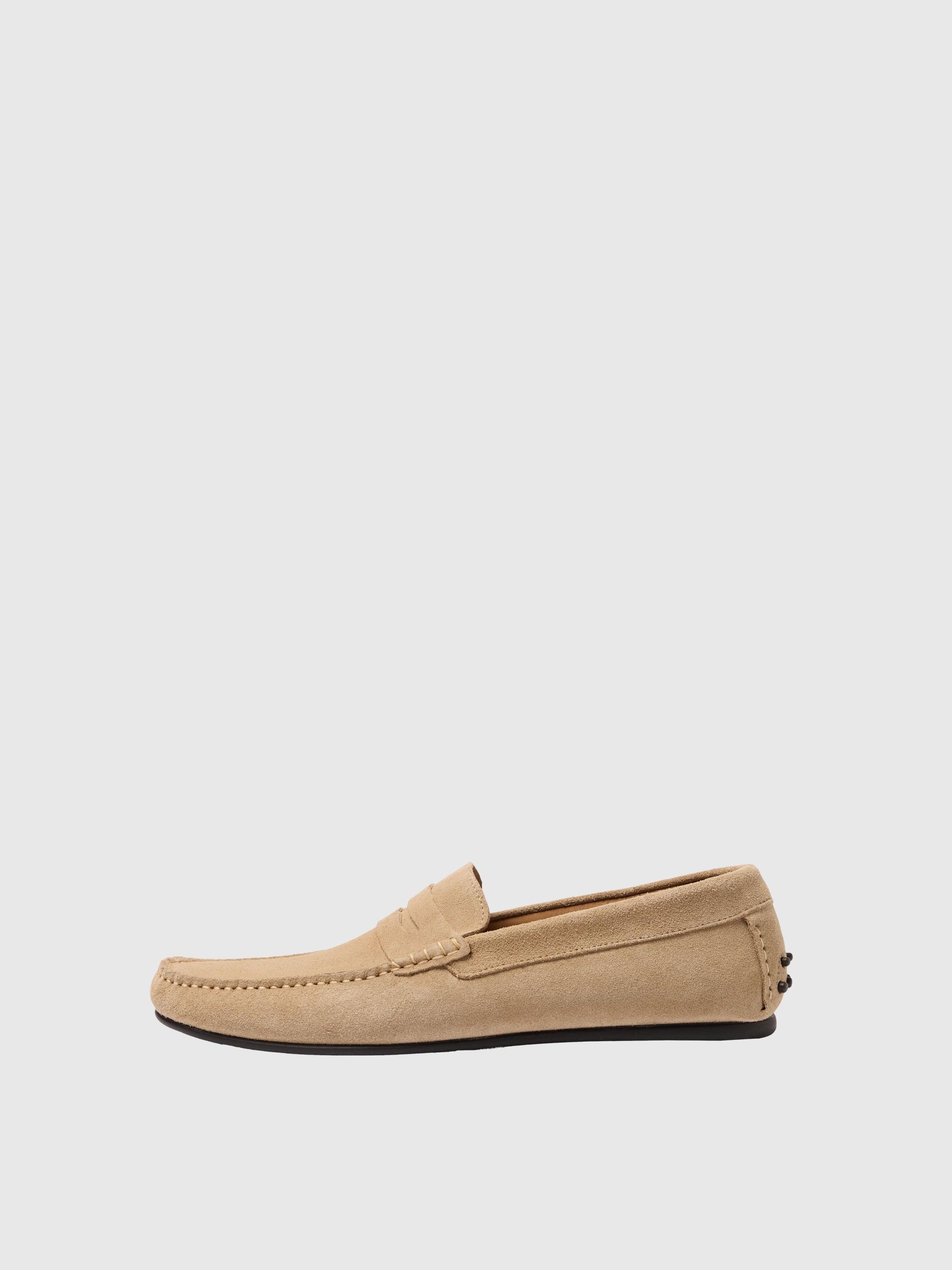Mocassins Homme Movida Taille 43 (9.5 US) - Cuir Daim Brun - Occasion Très Bon État - Italie