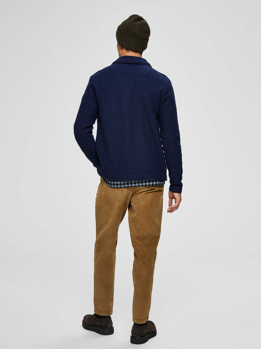 Selected WORKWEAR INSPIRED - KNITTED CARDIGAN, Maritime Blue, highres - 16070623_MaritimeBlue_004.jpg