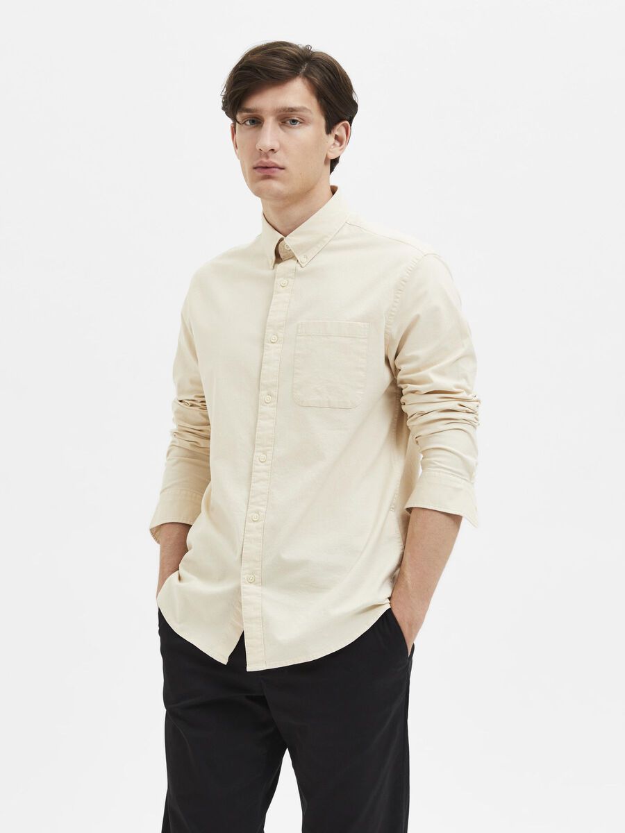 Selected OXFORD SHIRT, Angora, highres - 16077359_Angora_003.jpg