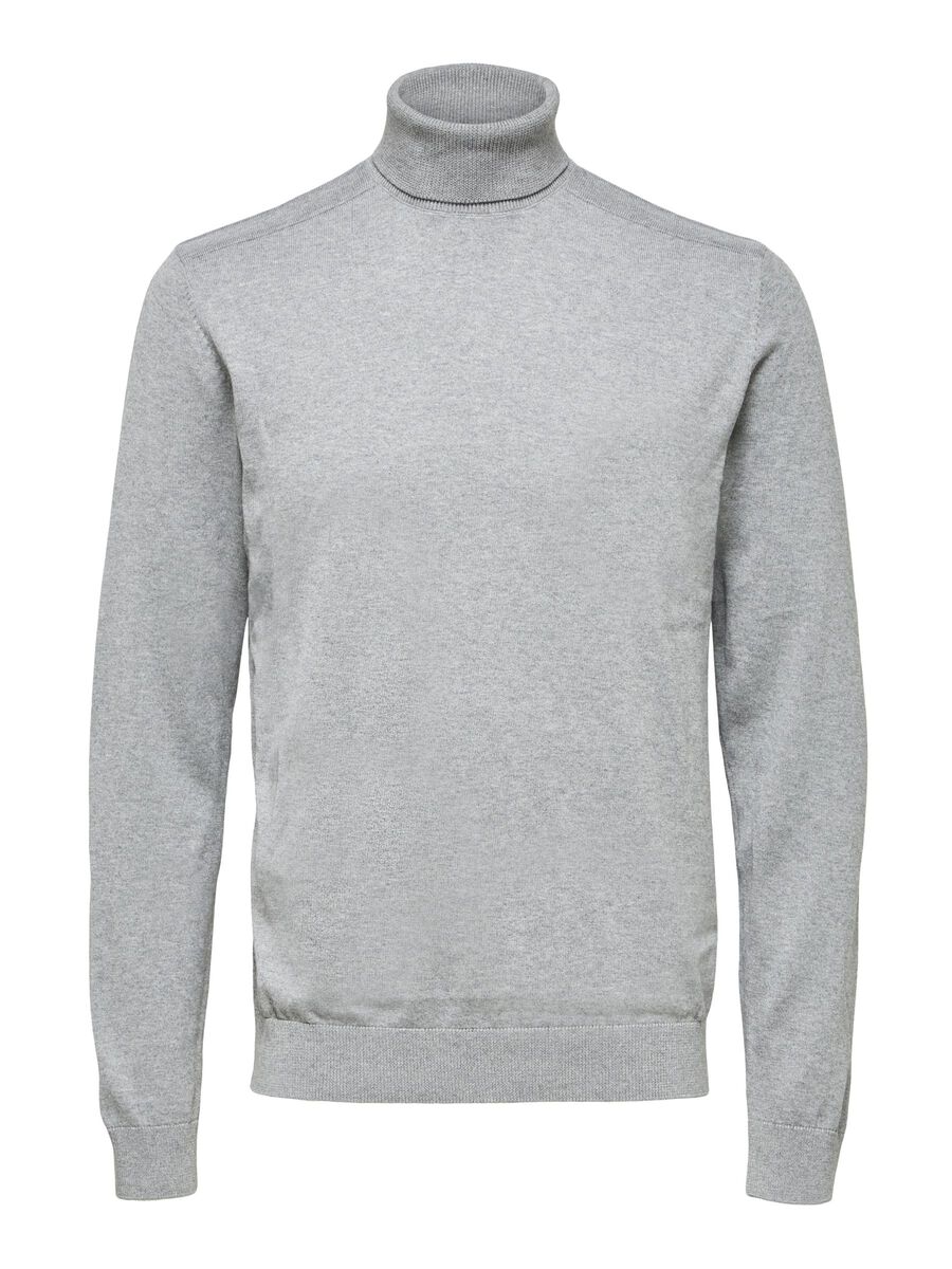 Selected MANCHES LONGUES COL ROULÉ, Medium Grey Melange, highres - 16074684_MediumGreyMelange_001.jpg