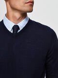 Selected MERINOWOLL V-AUSSCHNITT PULLOVER, Navy Blazer, highres - 16070137_NavyBlazer_006.jpg