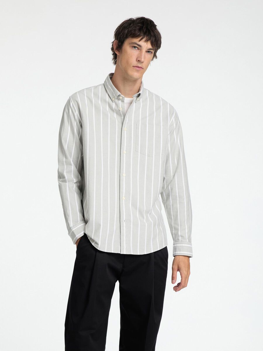 Selected OXFORD SHIRT, Vetiver, highres - 16077359_Vetiver_821744_003.jpg