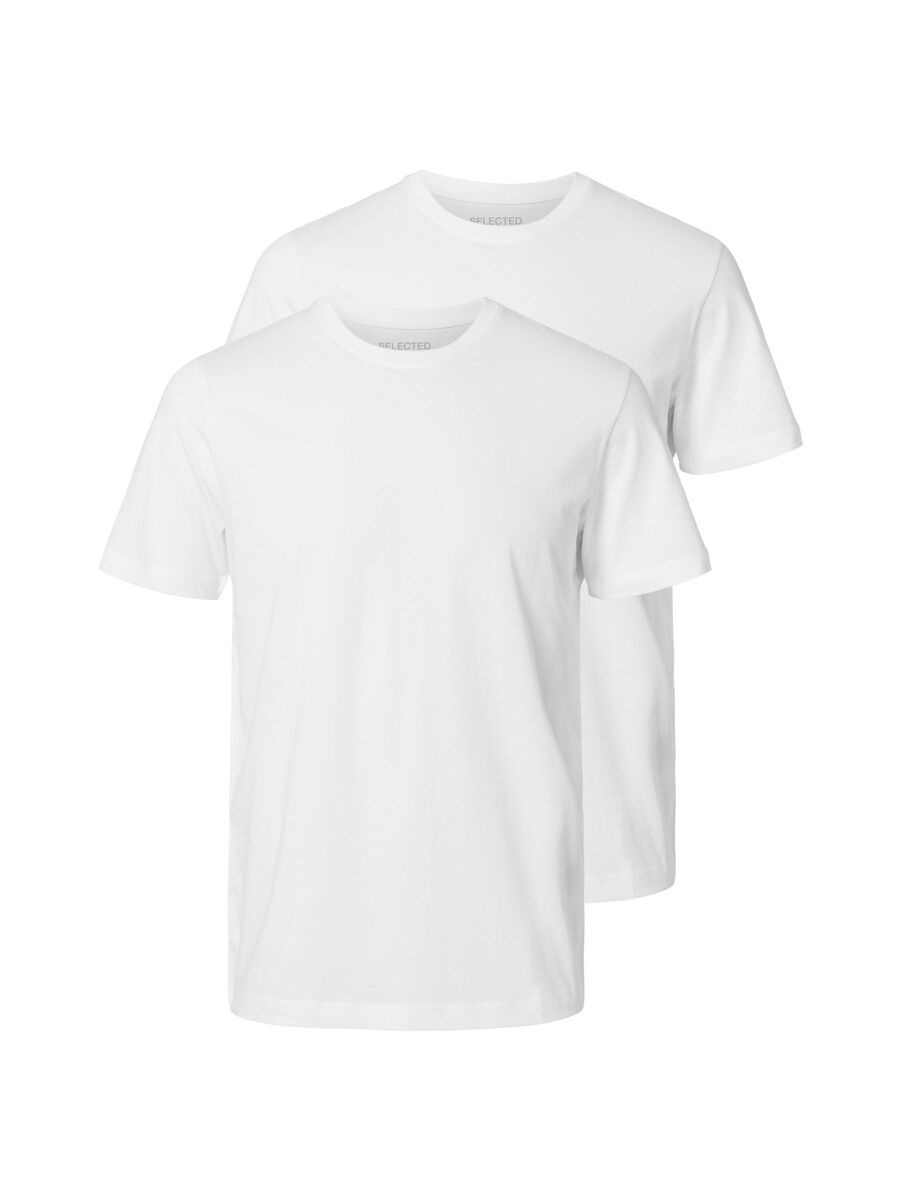 Selected 2-PACK COTTON T-SHIRT, Bright White, highres - 16094135_BrightWhite_003.jpg