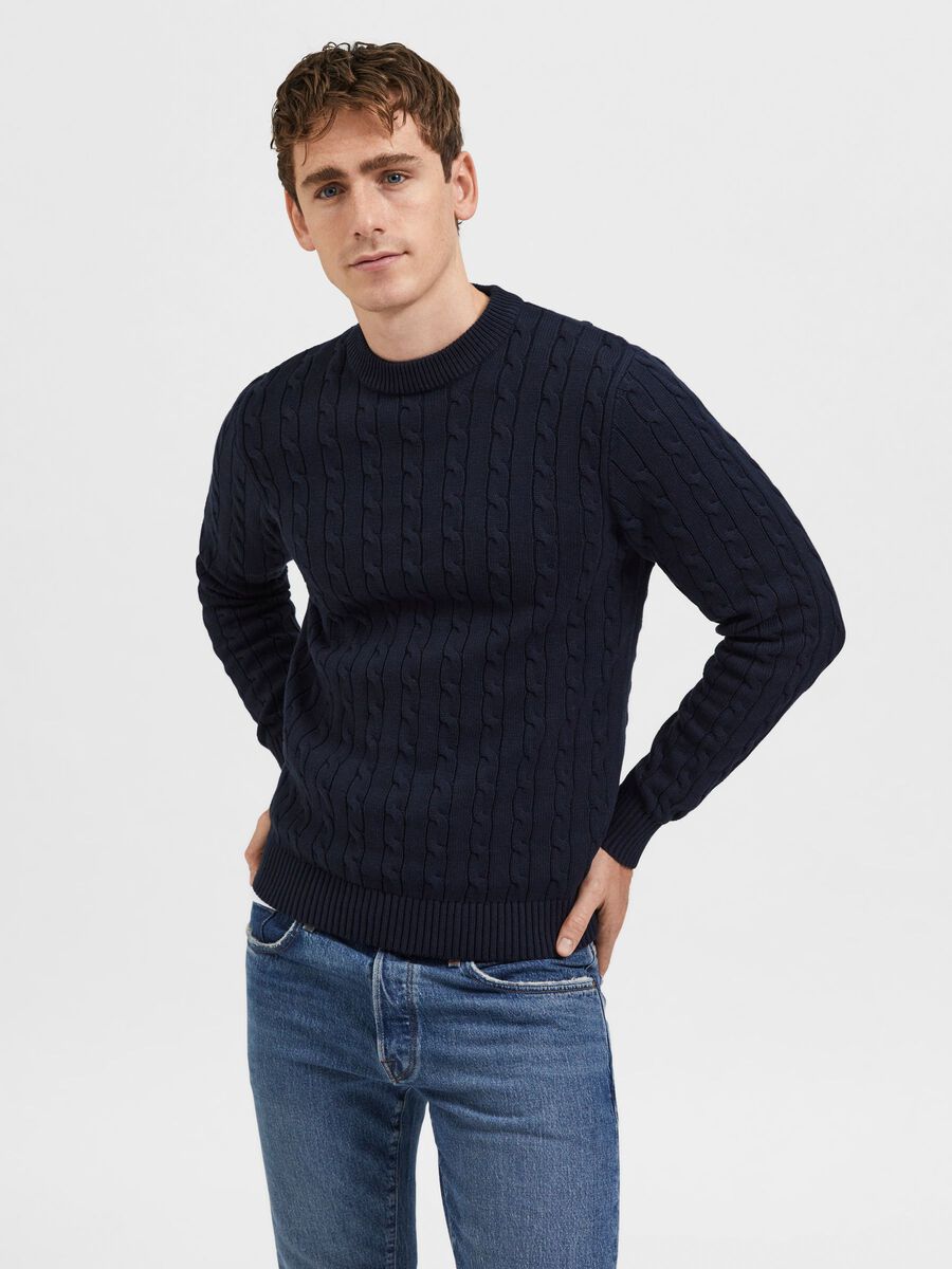 Selected CABLE KNIT KNITTED JUMPER, Sky Captain, highres - 16087876_SkyCaptain_003.jpg