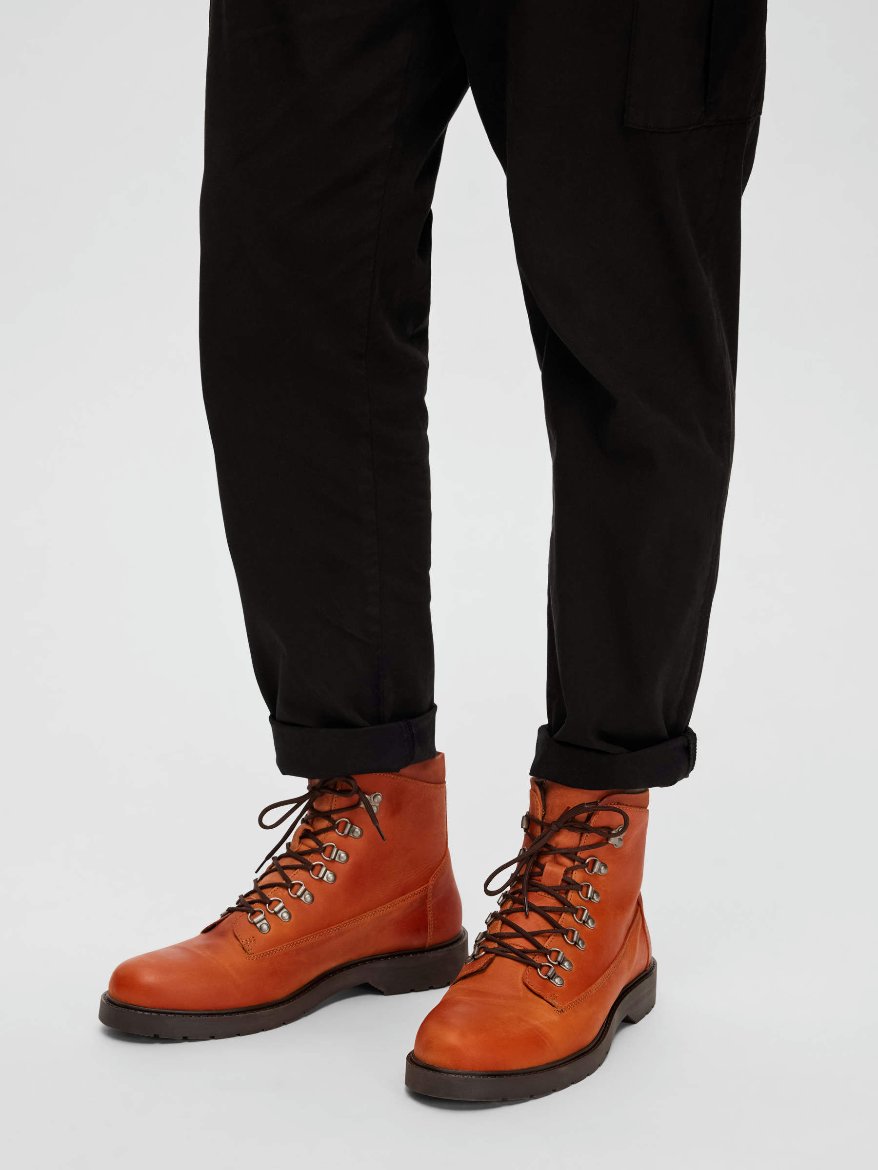 Selected homme leather hiker top boots