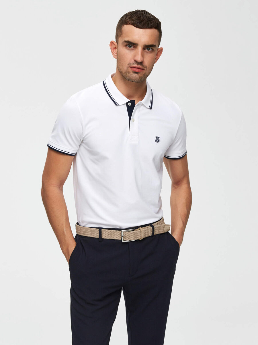 Selected REGULAR FIT PIKÉTRÖJA, Bright White, highres - 16062542_BrightWhite_003.jpg