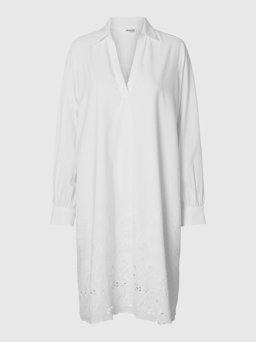 Selected BRODERIE ANGLAISE MINI DRESS, Bright White, highres - 16096440_BrightWhite_001.jpg
