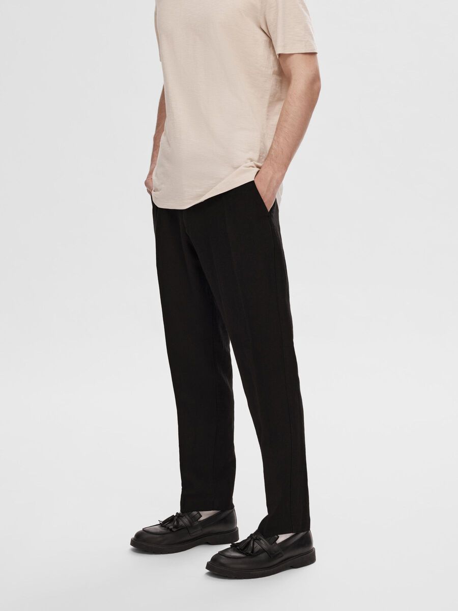 Selected 196 STRAIGHT FIT TROUSERS, Black, highres - 16093615_Black_003.jpg