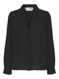 Selected COL EN V BLOUSE, Black, highres - 16083869_Black_001.jpg