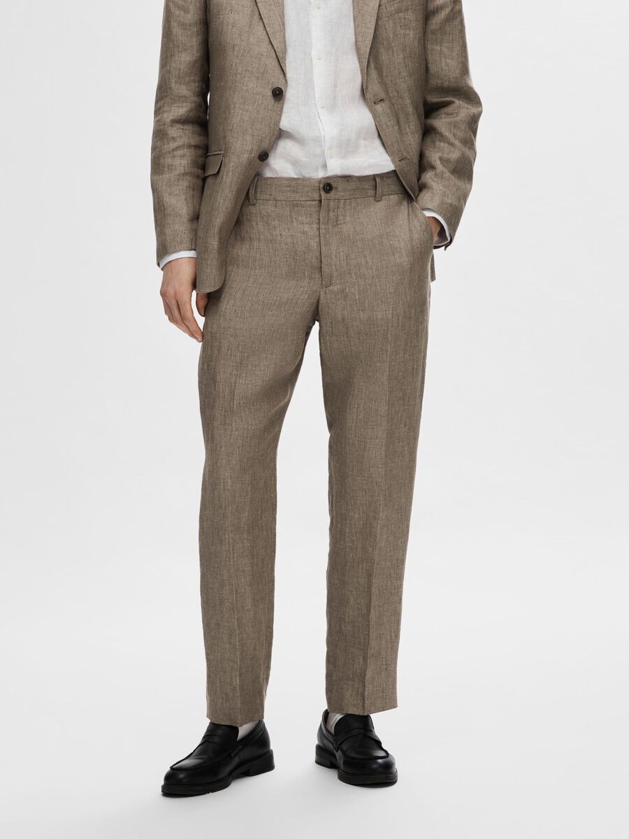 Selected 100% LINEN SUIT TROUSERS, Brownie, highres - 16092415_Brownie_003.jpg