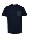 Selected KORTÆRMET T-SHIRT, Navy Blazer, highres - 16081972_NavyBlazer_001.jpg