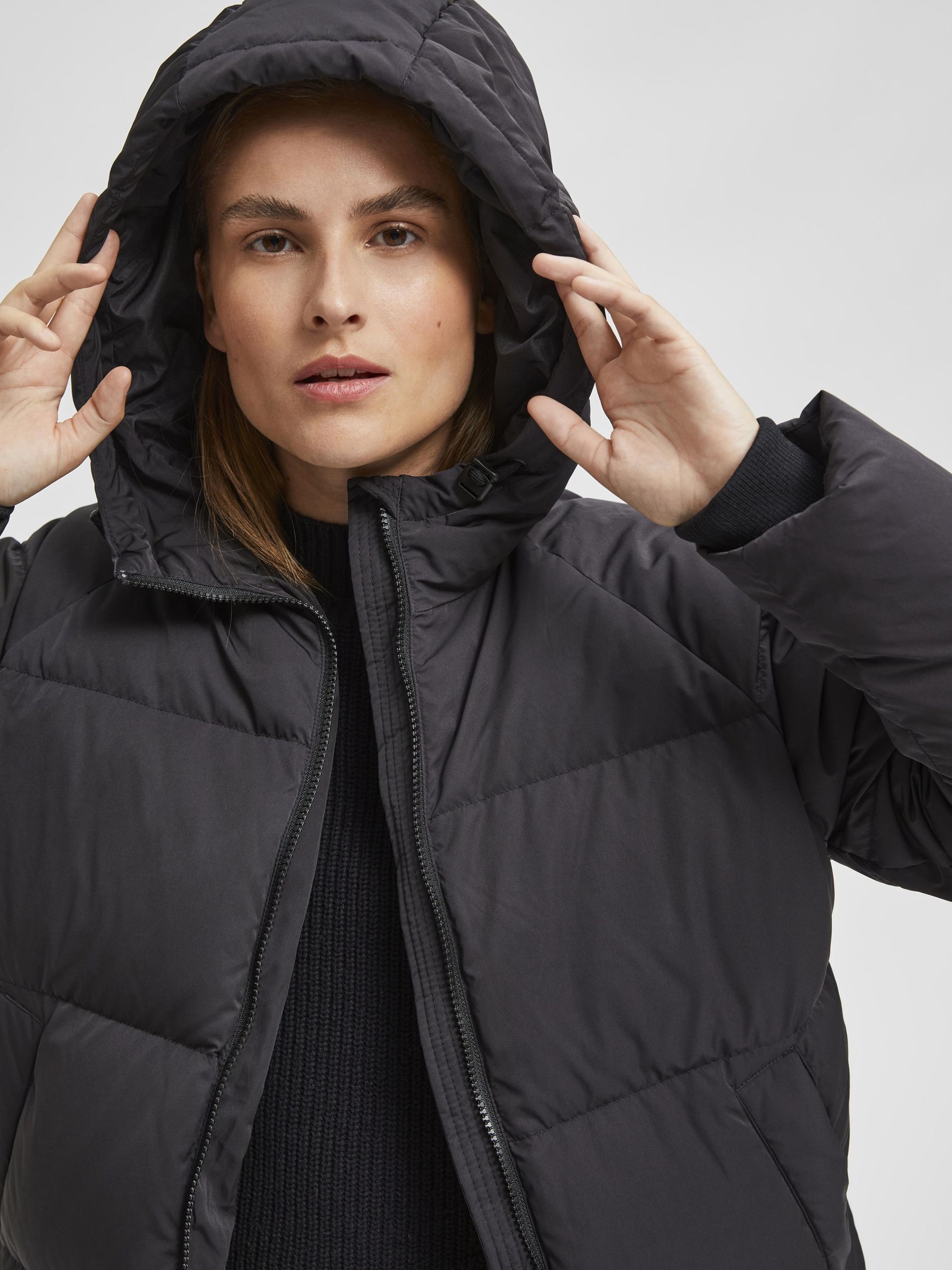 black puffer jacket petite