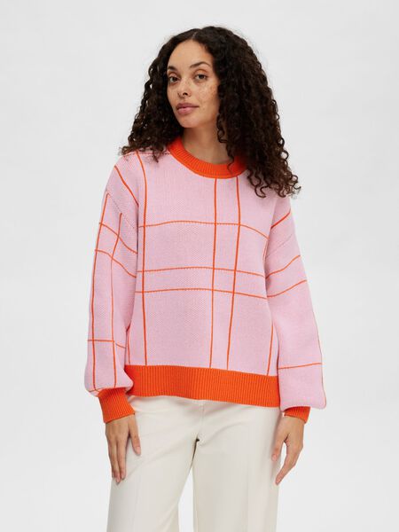 Selected CHECKED KNITTED JUMPER, Sweet Lilac, highres - 16089114_SweetLilac_1020789_003.jpg