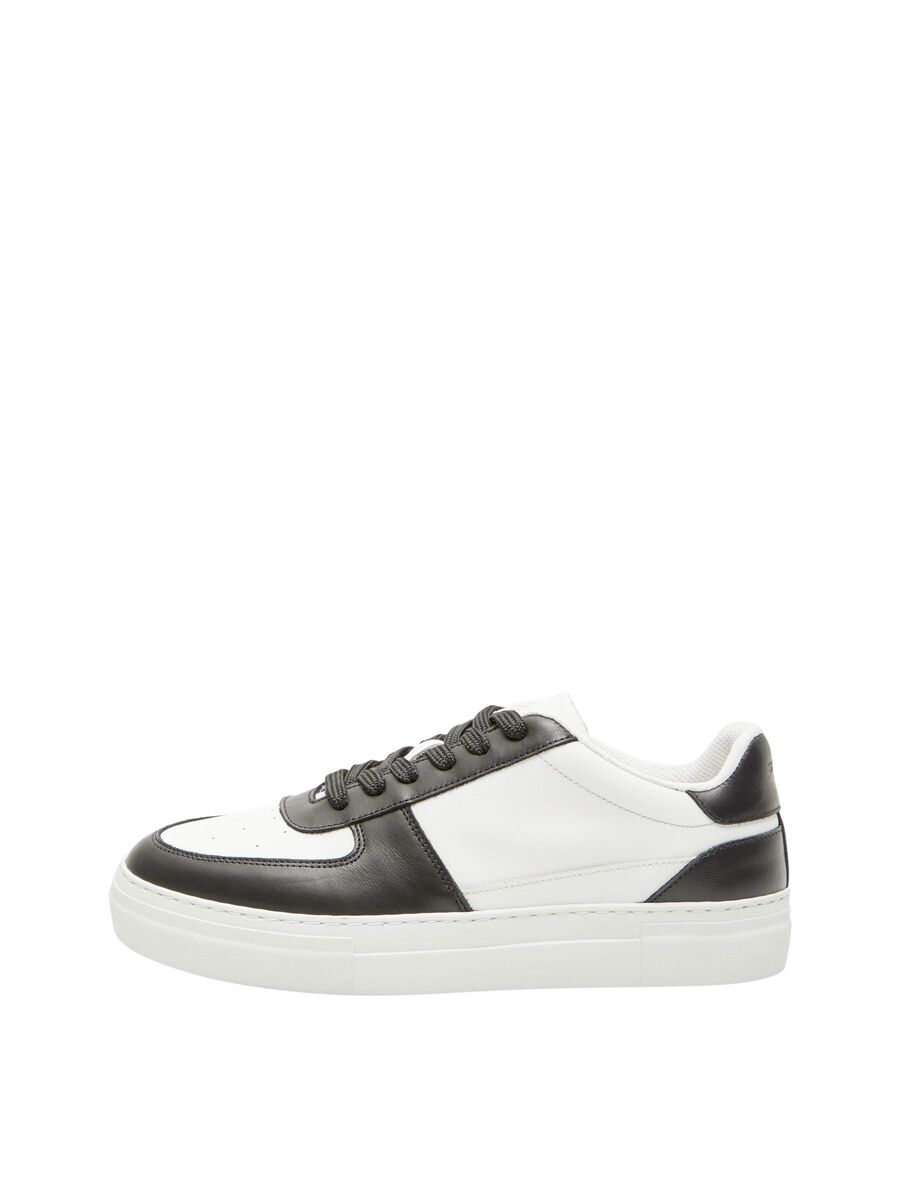 Selected LEATHER TRAINERS, Black, highres - 16093341_Black_001.jpg