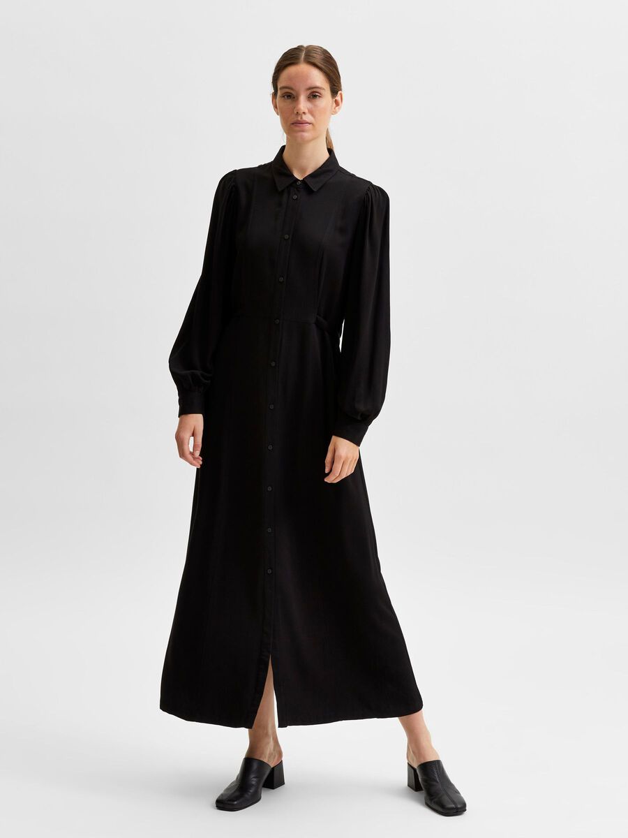 Selected MAKI-LÆNGDE SKJORTEKJOLE, Black, highres - 16080993_Black_003.jpg