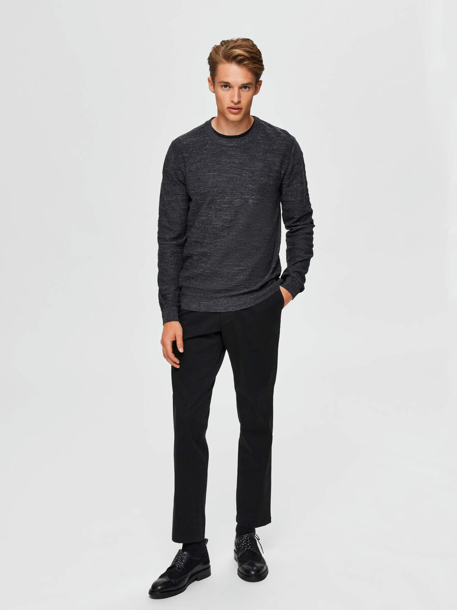 Selected CREW NECK - JUMPER, Antracit, highres - 16074710_Antracit_778649_005.jpg