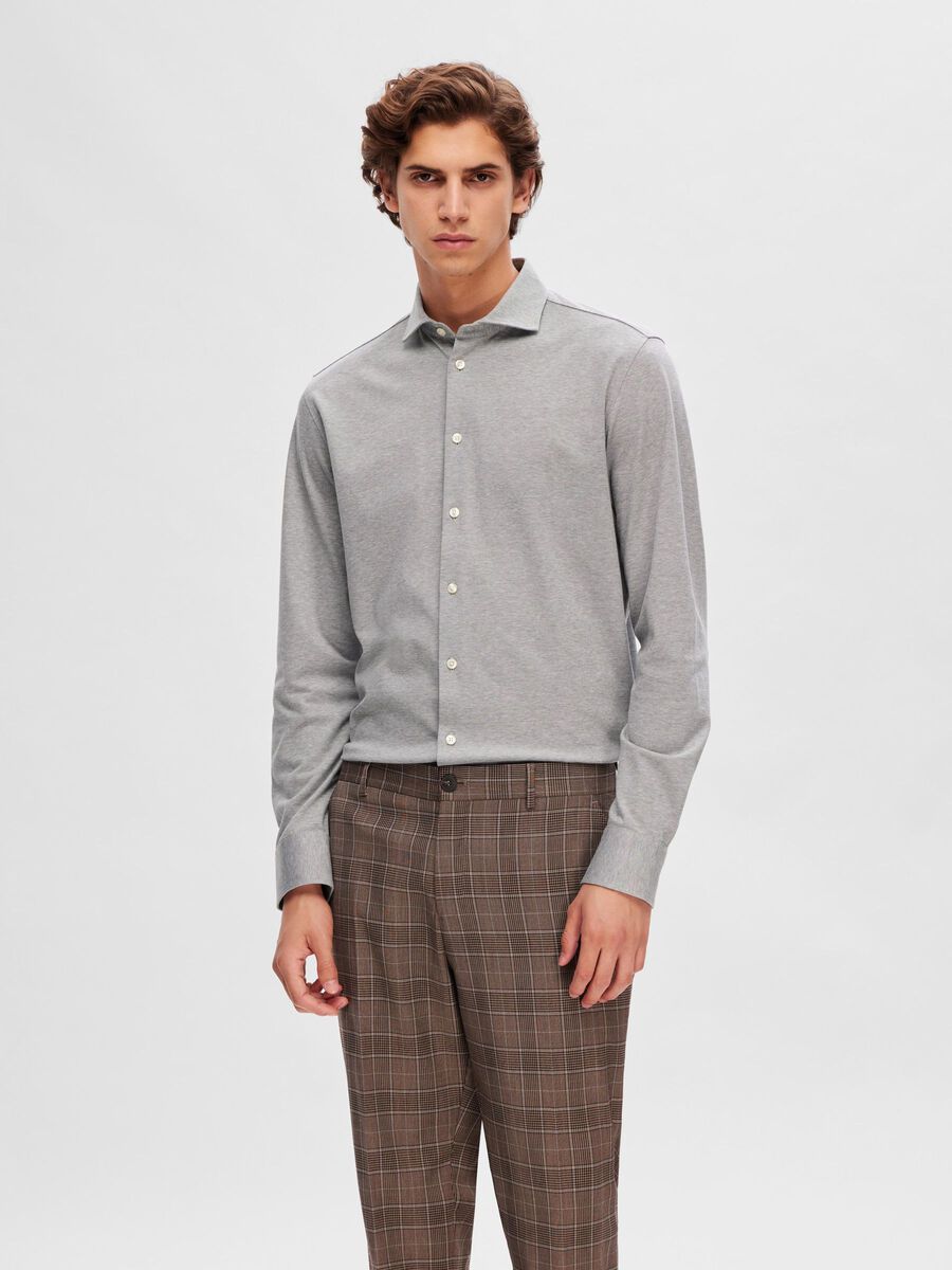 Selected PIQUÉ LONG SLEEVED SHIRT, Pure Cashmere, highres - 16090208_PureCashmere_003.jpg