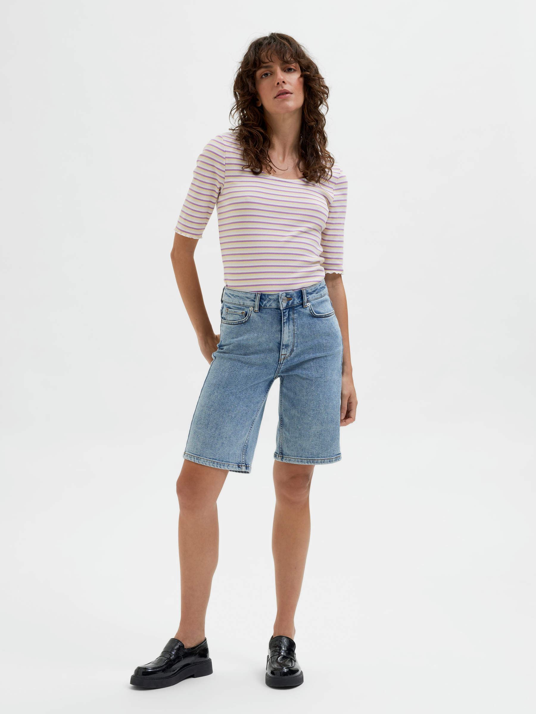 High waist denim shorts | Selected