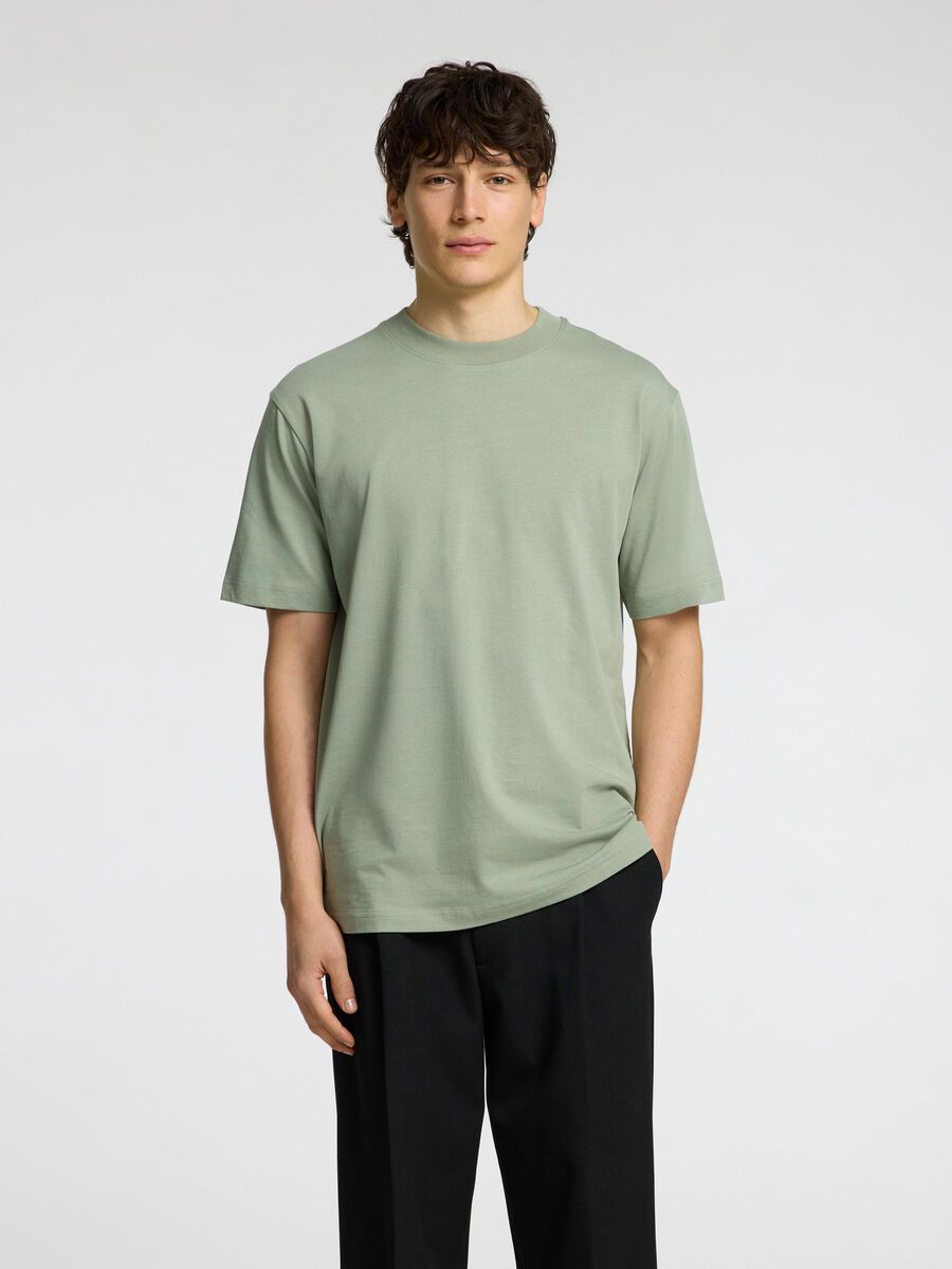 Selected KORTÄRMAD MED AVSLAPPNAD PASSFORM T-SHIRT, Iceberg Green, highres - 16077385_IcebergGreen_003.jpg