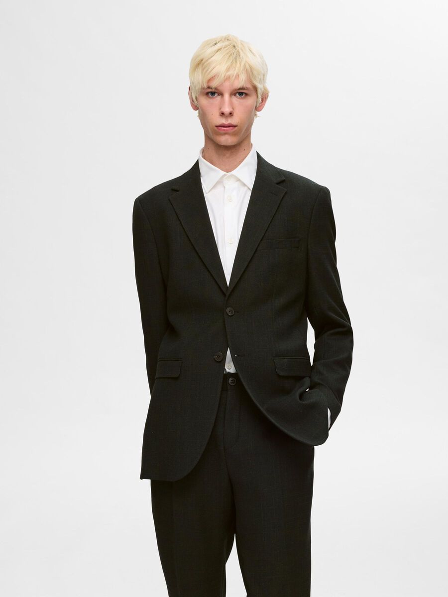 Selected SLIM FIT WOOL BLEND BLAZER, Dark Green, highres - 16095301_DarkGreen_003.jpg