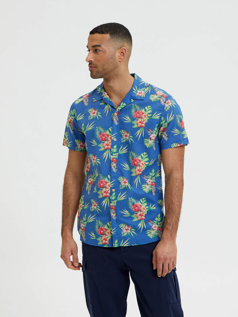 Selected TROPIC PRINT SHIRT, Bright Cobalt, highres - 16084700_BrightCobalt_932005_003.jpg