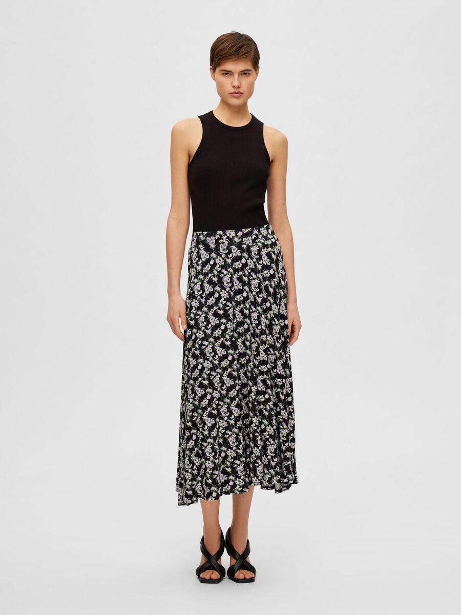 Selected FLORAL MIDI SKIRT, Black, highres - 16088107_Black_992325_005.jpg