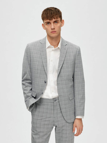 Selected VISCOSE BLEND CHECKED BLAZER, Light Grey Melange, highres - 16087746_LightGreyMelange_984178_003.jpg