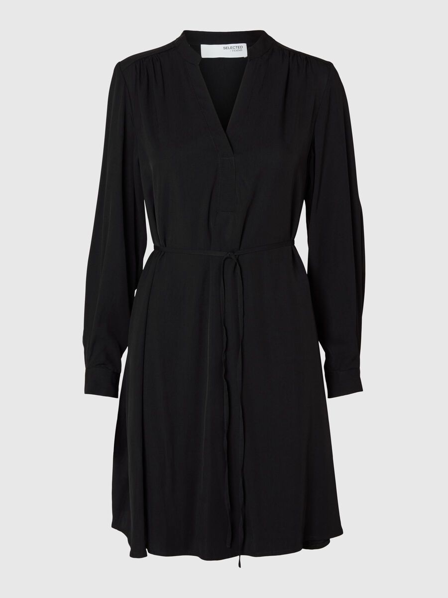 Selected VISKOSEMIX MINIKLEID, Black, highres - 16094307_Black_001.jpg