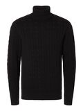 Selected CABLE-KNIT PULLOVER, Black, highres - 16077218_Black_001.jpg