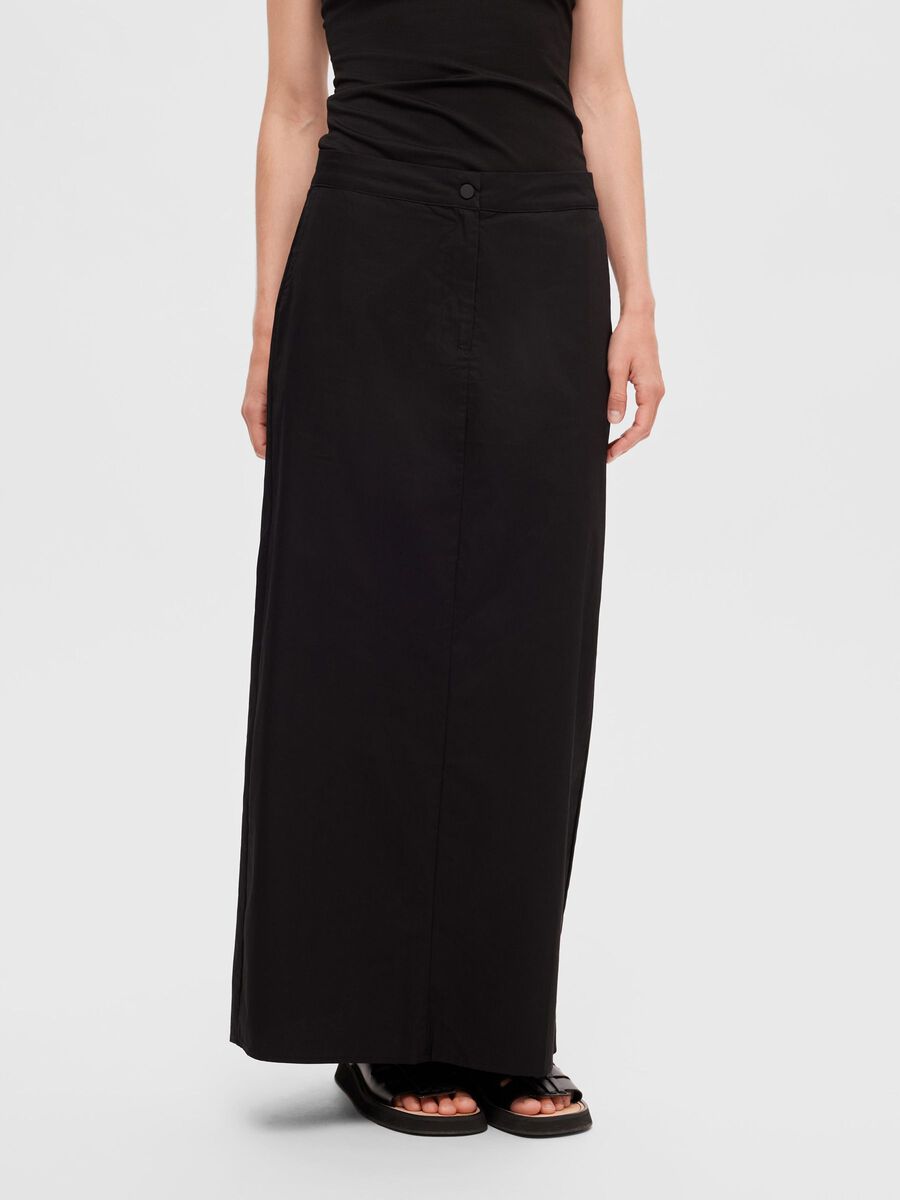 Selected STRAIGHT MAXI SKIRT, Black, highres - 16092637_Black_003.jpg