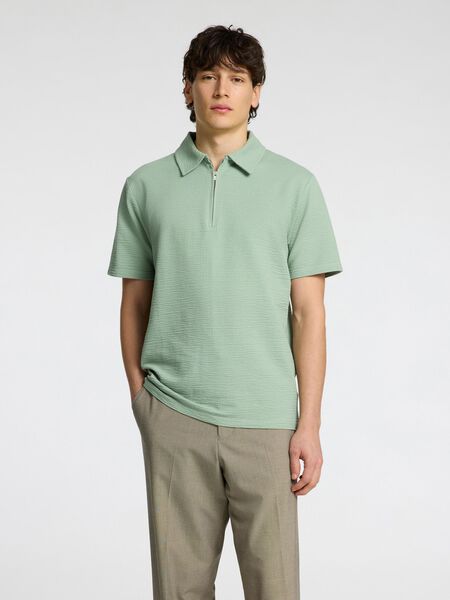 Selected SEERSUCKER POLO SHIRT, Iceberg Green, highres - 16096773_IcebergGreen_003.jpg