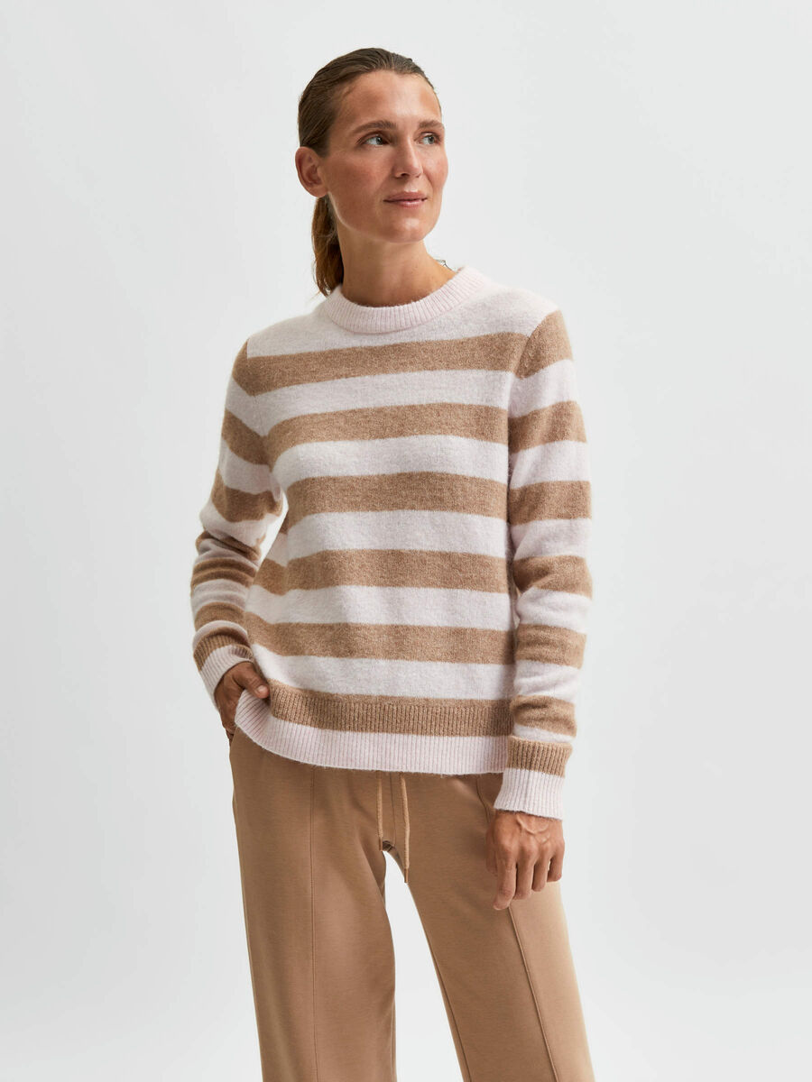Selected STRIPED KNITTED PULLOVER, Chalk Pink, highres - 16080457_ChalkPink_874416_003.jpg