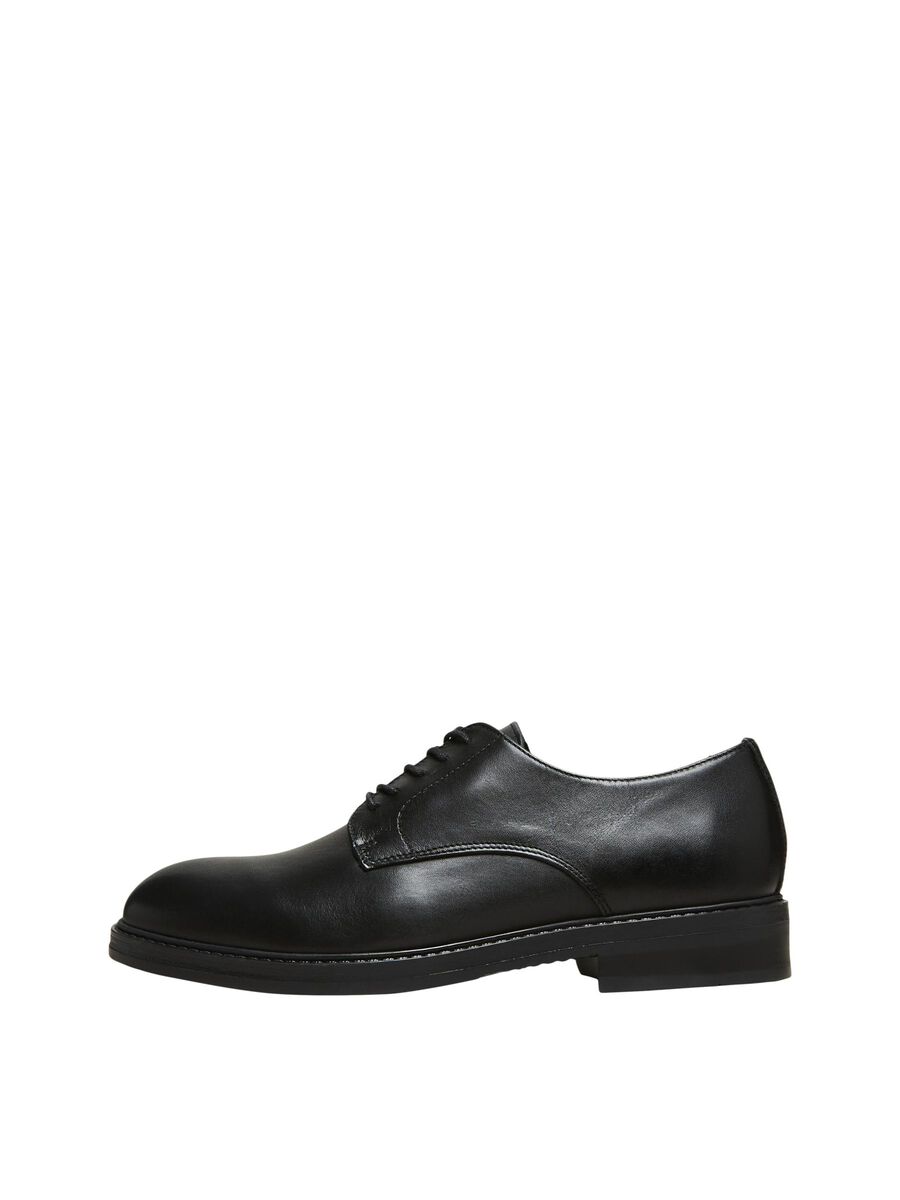 Selected CUIR CHAUSSURES DERBY, Black, highres - 16081453_Black_001.jpg