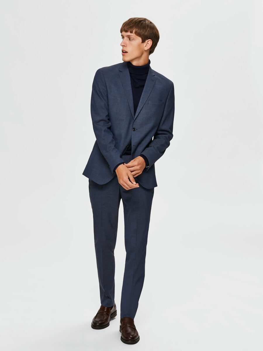 Selected SLIM FIT TROUSERS, Medium Blue Melange, highres - 16075101_MediumBlueMelange_005.jpg