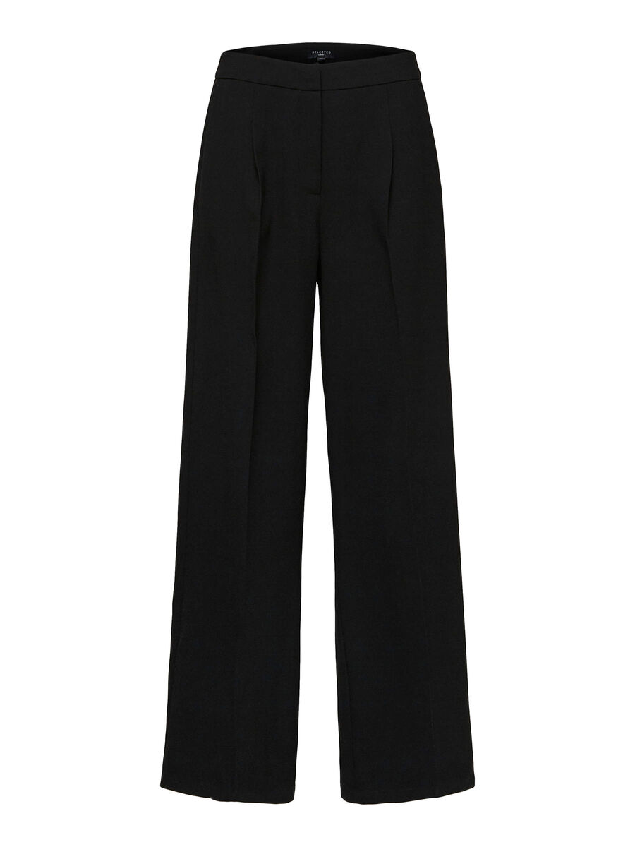 Selected GEWEVEN WIDE LEG BROEK, Black, highres - 16068143_Black_001.jpg