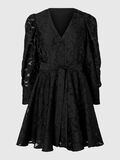 Selected FLORAL PUFF SLEEVED DRESS, Black, highres - 16095037_Black_001.jpg