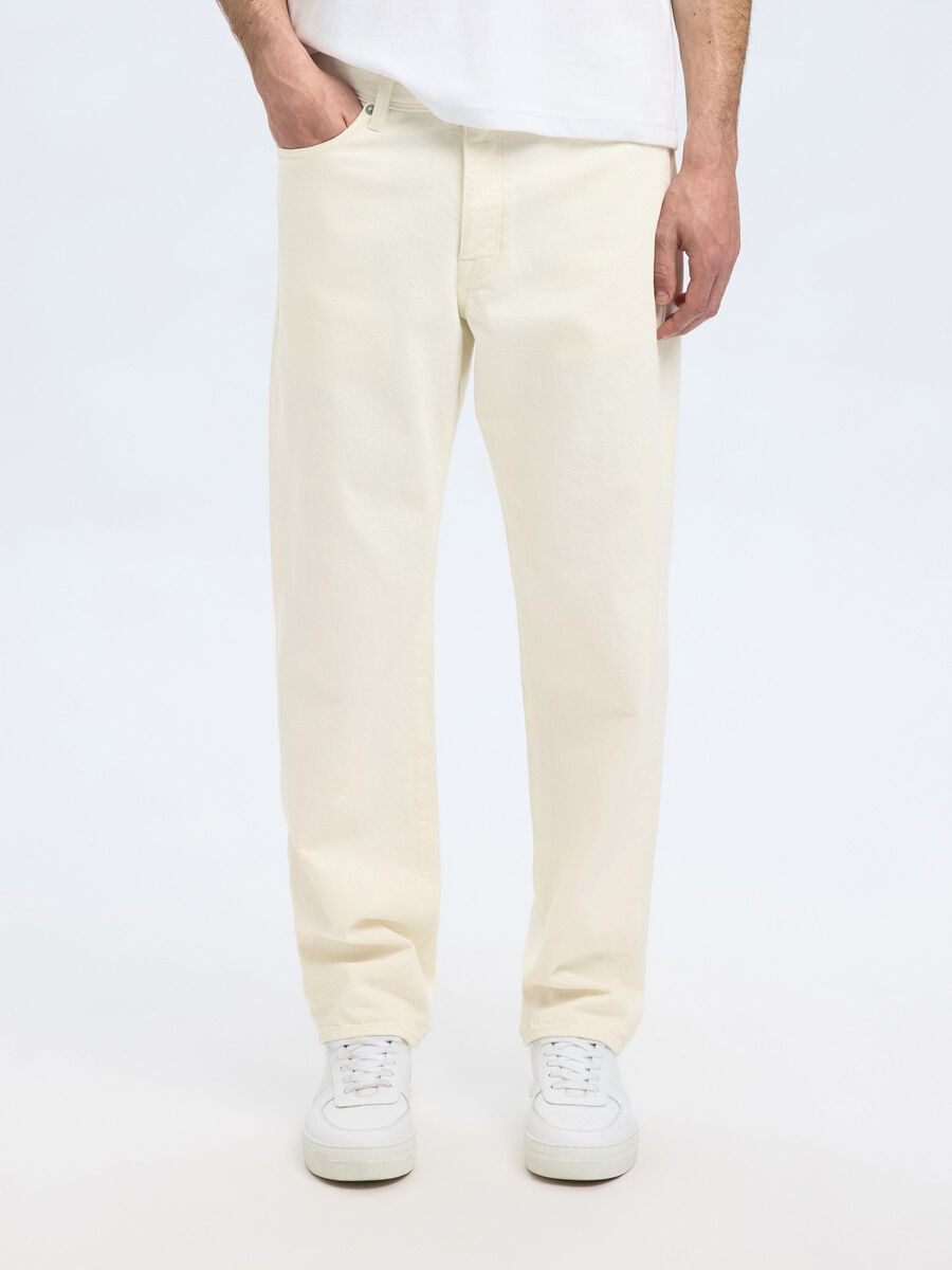 Selected BAUMWOLLMIX STRAIGHT FIT JEANS, White Denim, highres - 16097905_WhiteDenim_003.jpg