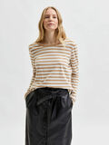 Selected STRIPED PETITE T-SHIRT, Tannin, highres - 16084801_Tannin_933619_003.jpg