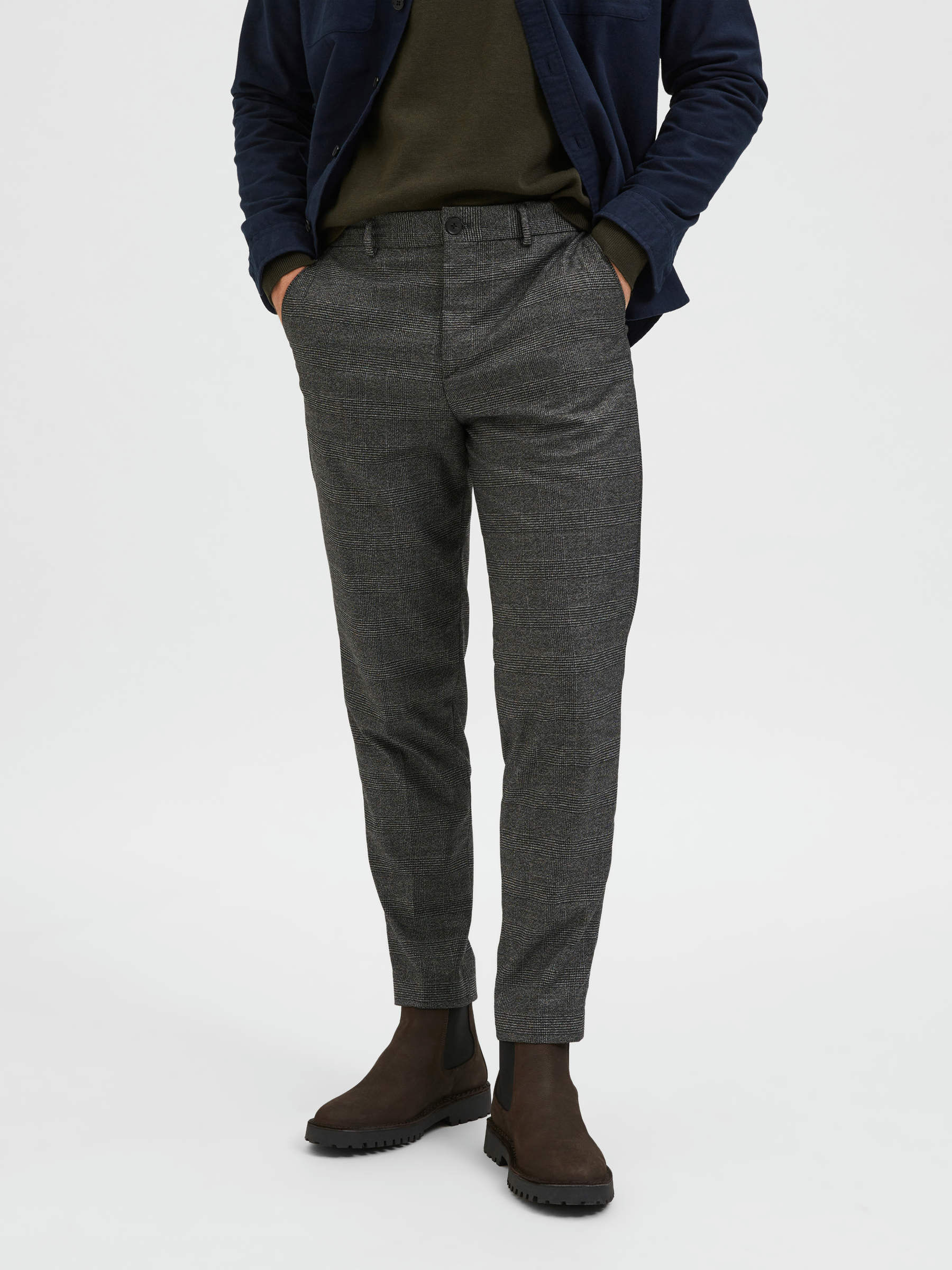 SELECTED HOMMESELECTED HOMME Slhslim-vincecal Grey Check TRS B Noos Pantaloni Completo Uomo Marca 