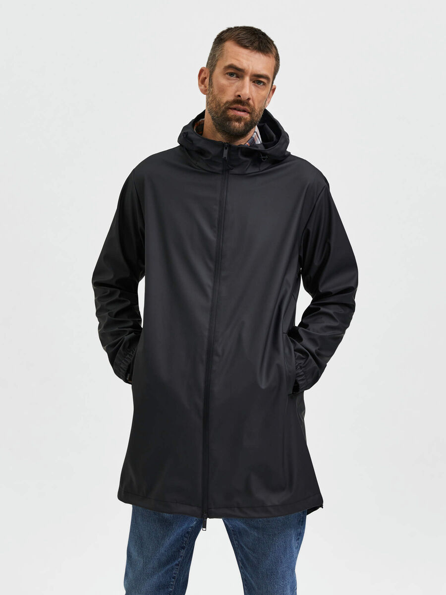 Selected LONGLINE REGENJACKE, Black, highres - 16085190_Black_003.jpg