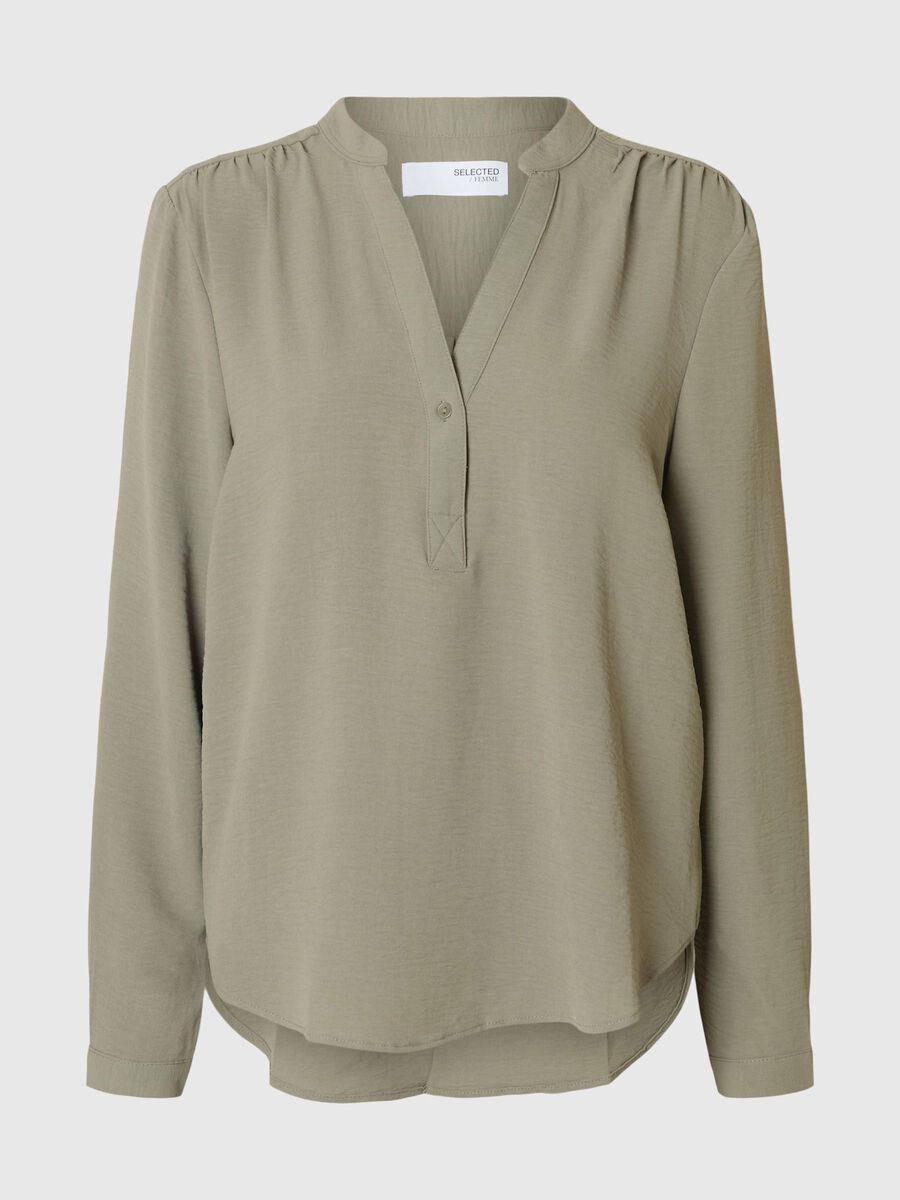 Selected LANGE MOUWEN BLOUSE, Vetiver, highres - 16079688_Vetiver_001.jpg